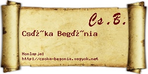 Csóka Begónia névjegykártya